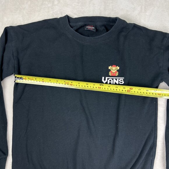 Vans X Nintendo Super Mario Sweatshirt Pullover Men's Size M Black *Game Over* - Picture 6 of 8